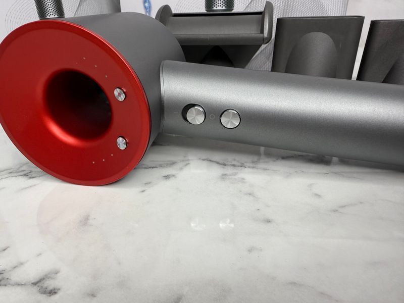 Фен для волосся Supersonic Premium 5 насадок Nickel/Red Сіро-червоний Id_035 фото