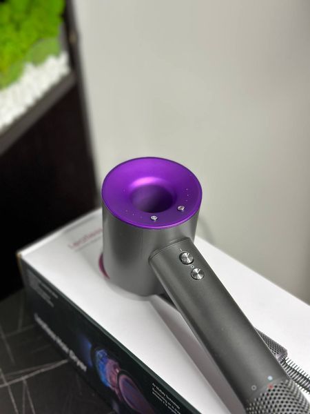 Фен для волосся Supersonic Premium 5 насадок Nickel/Purple Сіро-фіолетовий Id_036 фото
