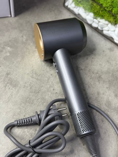 Фен з кейсом Leafless Hair Dryer для волосся Supersonic Premium Nickel/Copper Сіро-золотий Id_052 фото