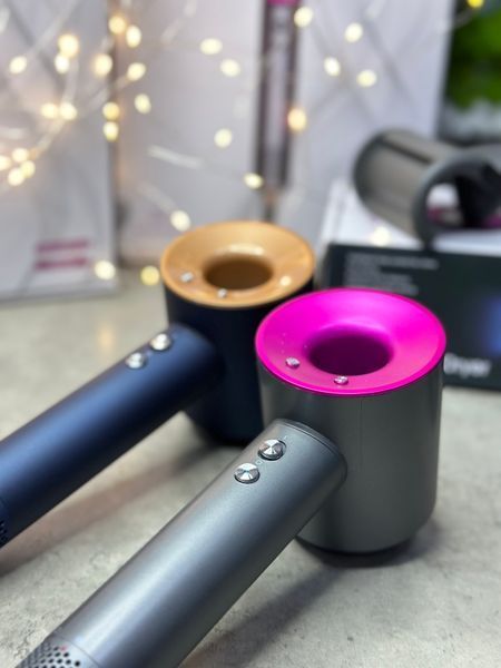 Фен для волосся Supersonic Premium 5 насадок Iron/Fuchsia Сірий з Рожевим Id_034 фото