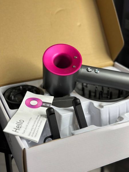 Фен для волосся Supersonic Premium 5 насадок Iron/Fuchsia Сірий з Рожевим Id_034 фото
